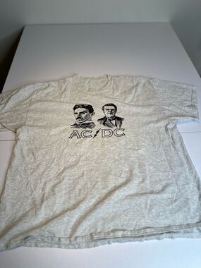 AC/DC Light Gray Short Sleeve Band Tee with Black Logo